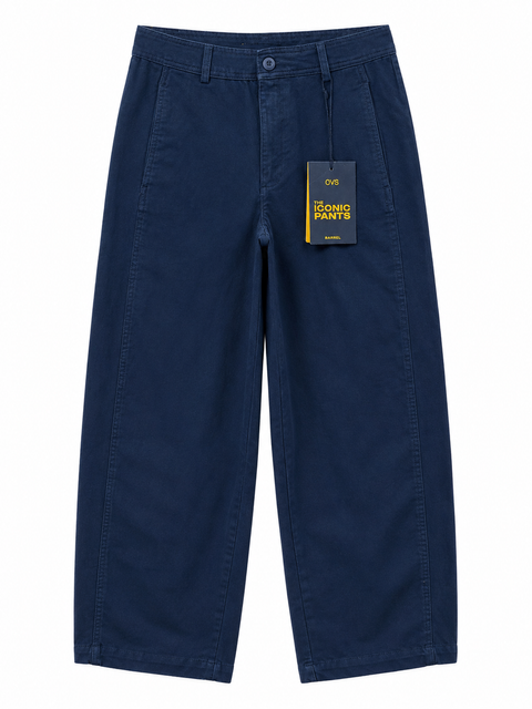 Women's High-Rise Baggy Wide Leg Stretch Denim Jeans | Navy Blue