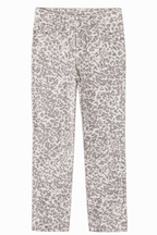 Women's High-Rise Baggy Wide Leg Leopard Print Stretch Denim Jeans | Cream