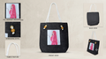 Pink Hijabi Art Tote Bag for Students & Working Women — Black