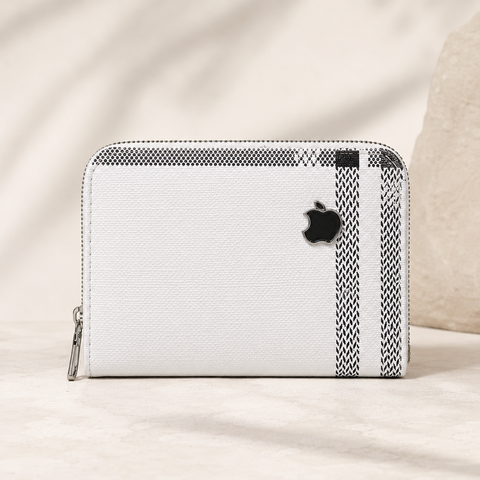 Mini Zipper Wallet for Women & Students — White