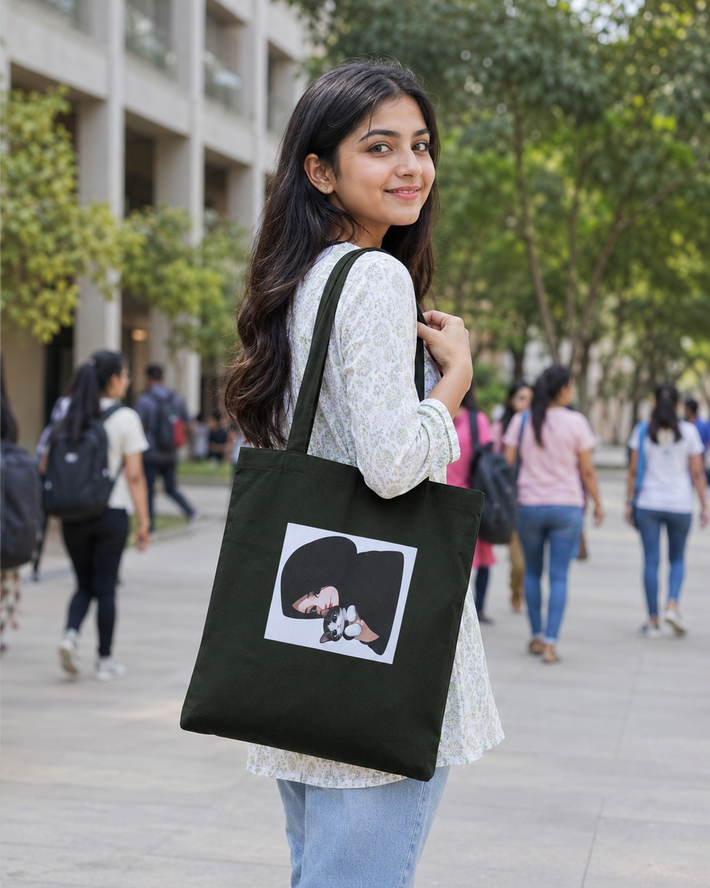 Trendy Canvas Tote Bag for Students & Working Women