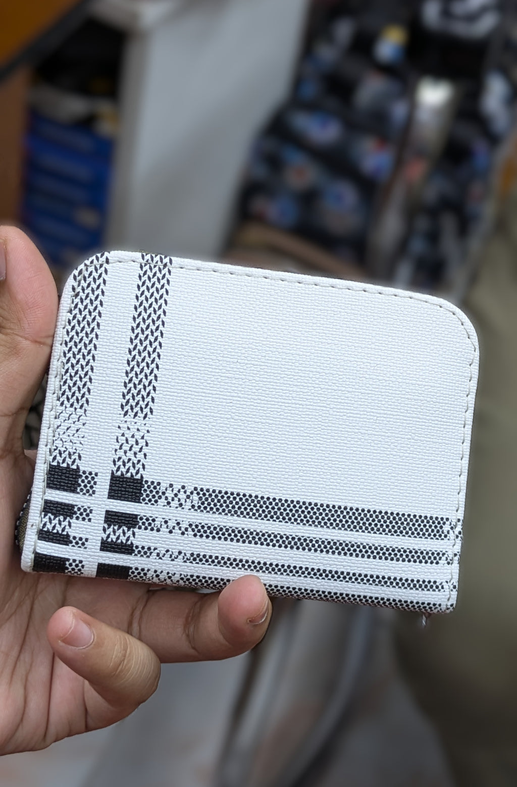 Mini Zipper Wallet for Women & Students — White
