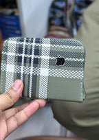 Mini Zipper Wallet for Women & Students — Olive Green Tartan
