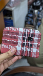 Mini Zipper Wallet for Women & Students — Red Tartan