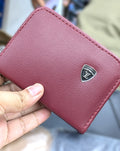 Mini Zipper Wallet for Women & Students — Burgundy