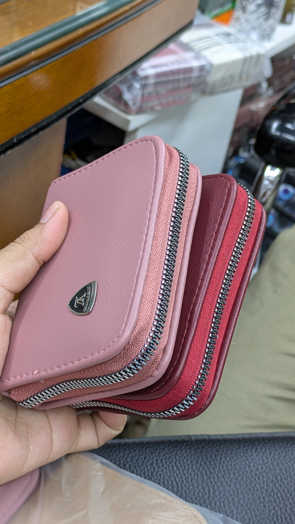 Mini Zipper Wallet for Women & Students — Baby Pink