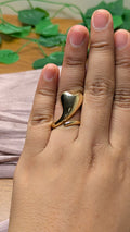 Gold Puffy Heart Statement Ring – Chunky Dome Love Ring | One Size