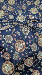 Navy Blue All-Over Floral Print Aarong Cotton Kurti | Summer Kurti for Women