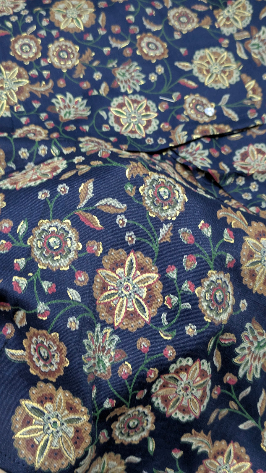 Navy Blue All-Over Floral Print Aarong Cotton Kurti | Summer Kurti for Women