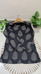 Black Large Paisley Print Aarong Cotton Kurti | Summer Kurti for Women