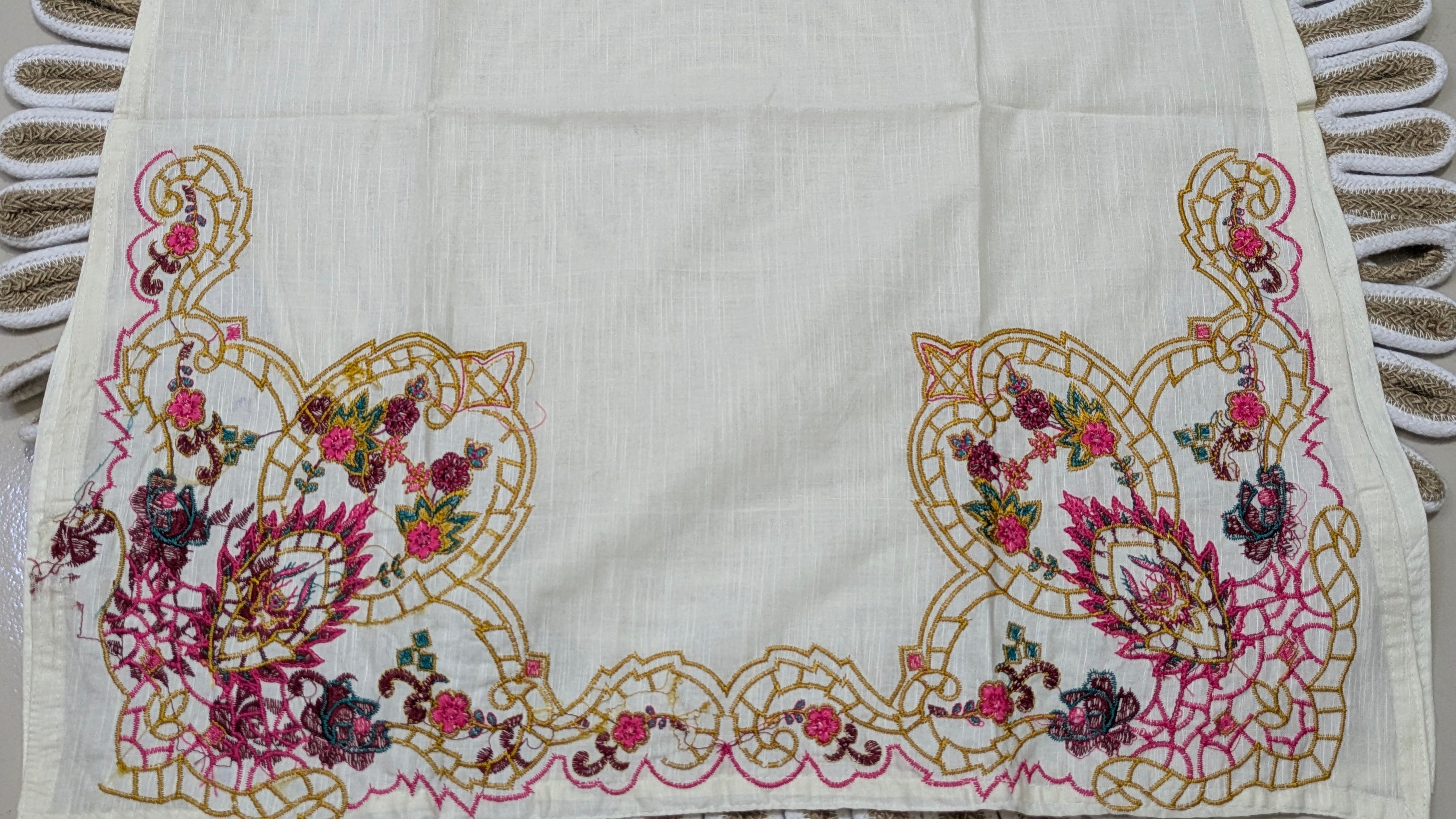 White Multicolor Embroidered Aarong Cotton Kurti | Summer Kurti for Women