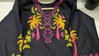 Black Embroidered Cotton Kurti