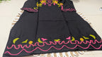 Black Embroidered Cotton Kurti