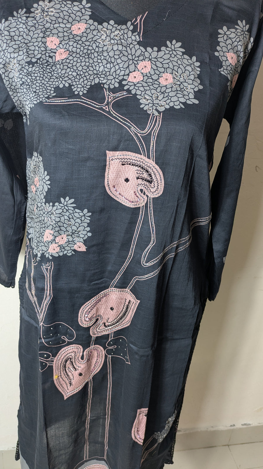 Ganga Black Stitched Three-Piece Set