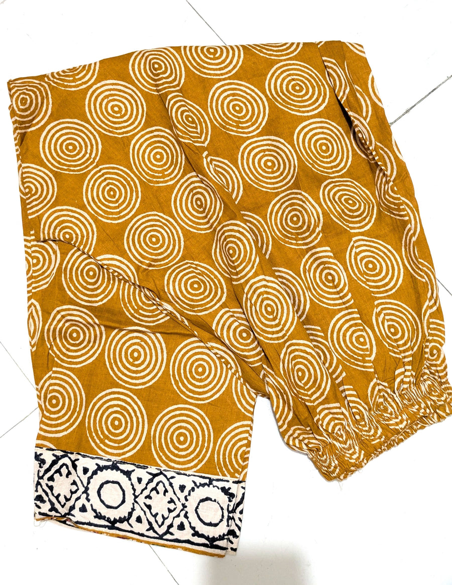 Mustard Joypuri Stitched Three-Piece Set