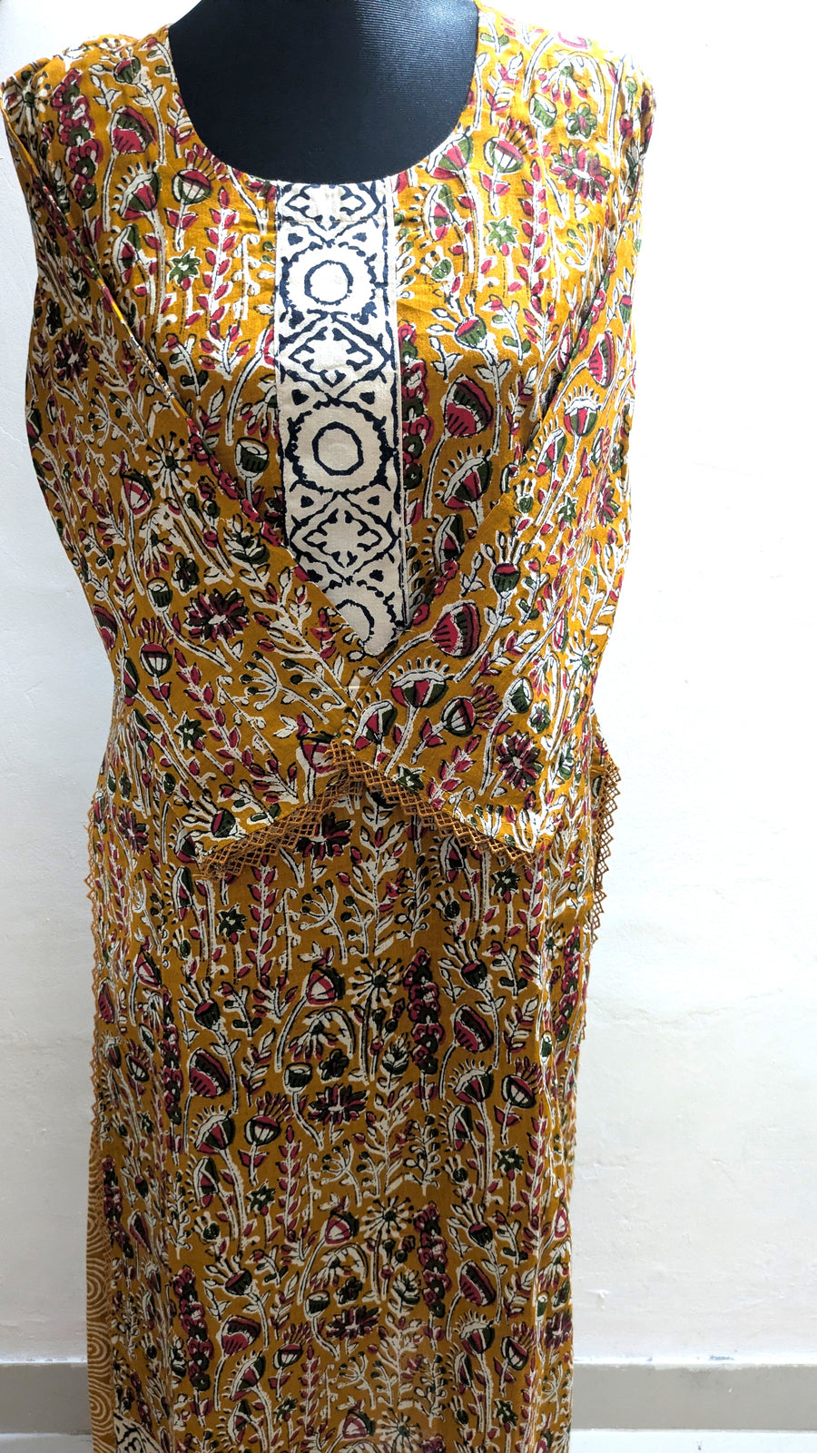Mustard Joypuri Stitched Three-Piece Set