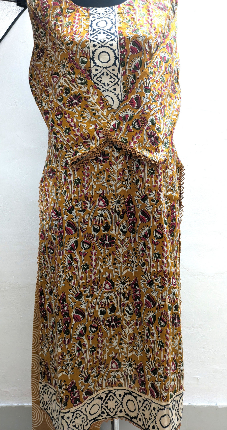 Mustard Joypuri Stitched Three-Piece Set