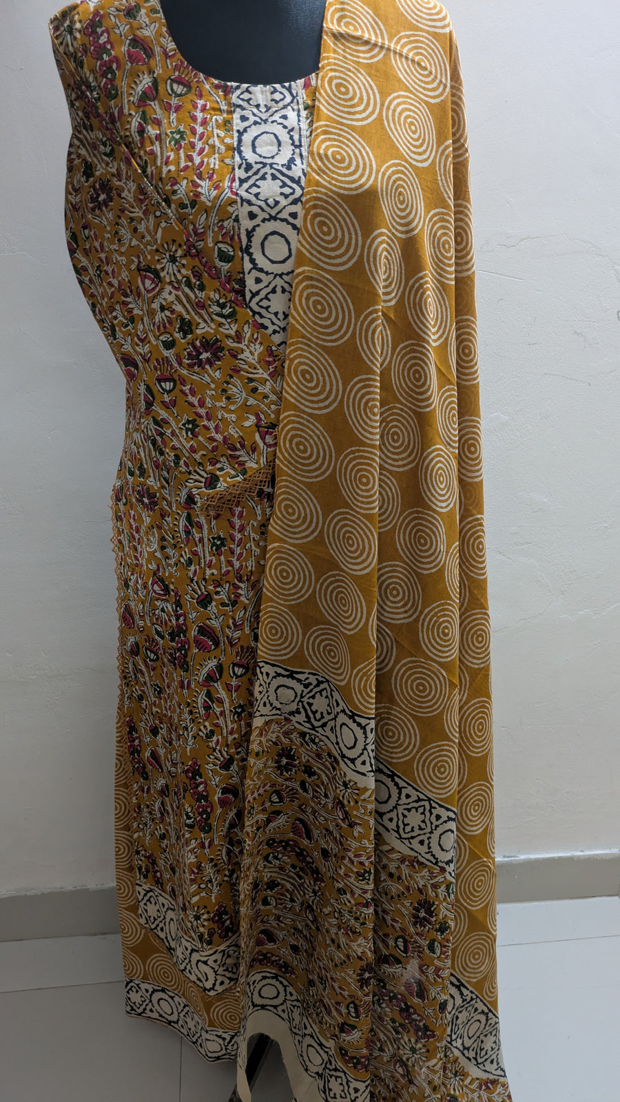 Mustard Joypuri Stitched Three-Piece Set