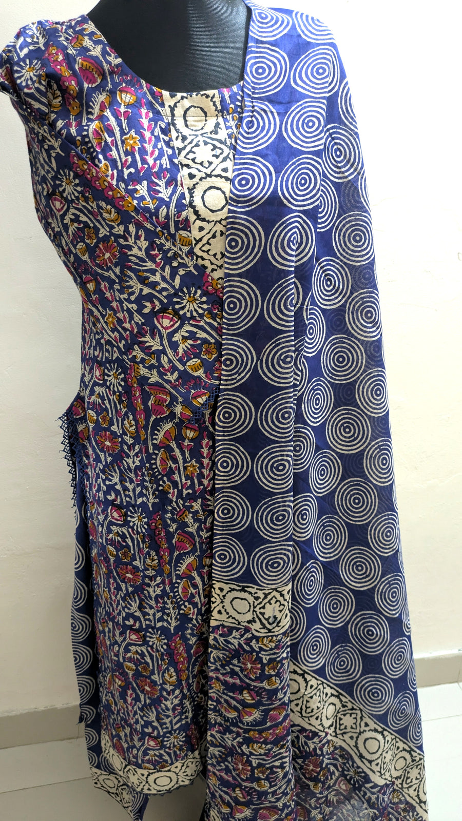 Blue Joypuri Stitched Three-Piece Set