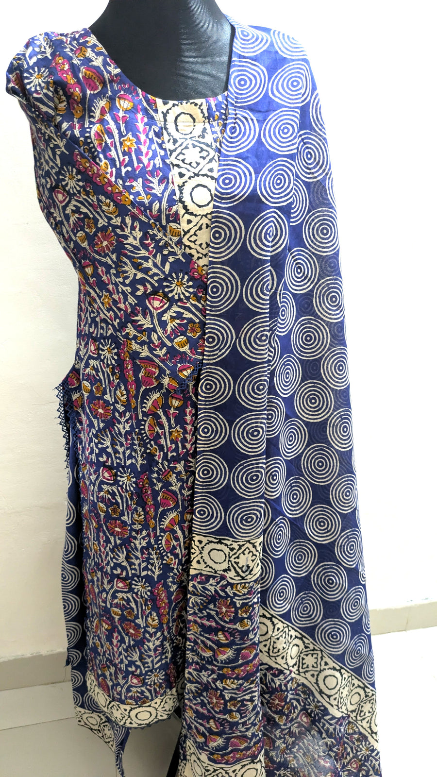 Blue Joypuri Stitched Three-Piece Set