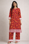 Red Floral Printed Co‑Ord Set for Women