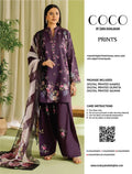 COCO Print Purple Floral Digital Printed থ্রি-পিস |Elegant Regular Wear