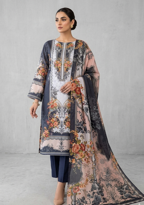 Black & White Printed Zam Zam Cotton থ্রি-পিস | বাংলাদেশি নারীদের Timeless Daily Wear