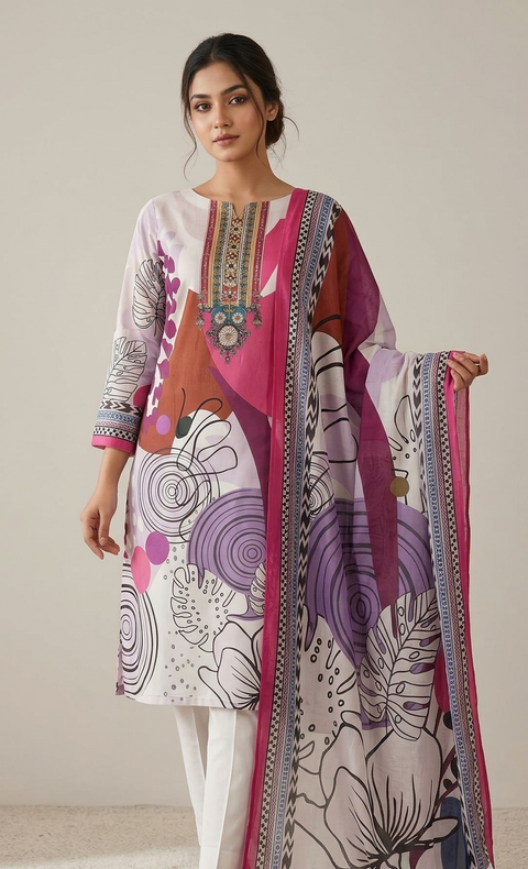 Zam Zam Cotton থ্রি-পিস ফর লেডিজ | বাংলাদেশি নারীদের Exclusive পোশাক