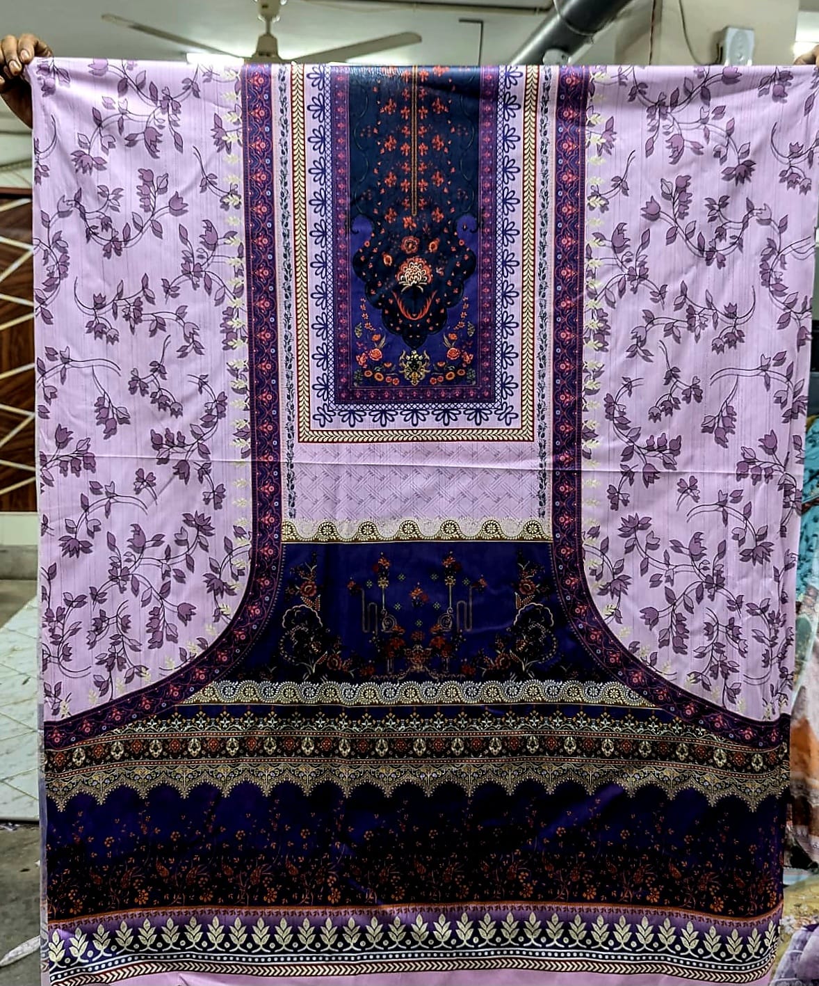 Zam Zam A+ Grade Lavender Floral Printed থ্রি-পিস | বাংলাদেশি নারীদের Premium Regular Wear