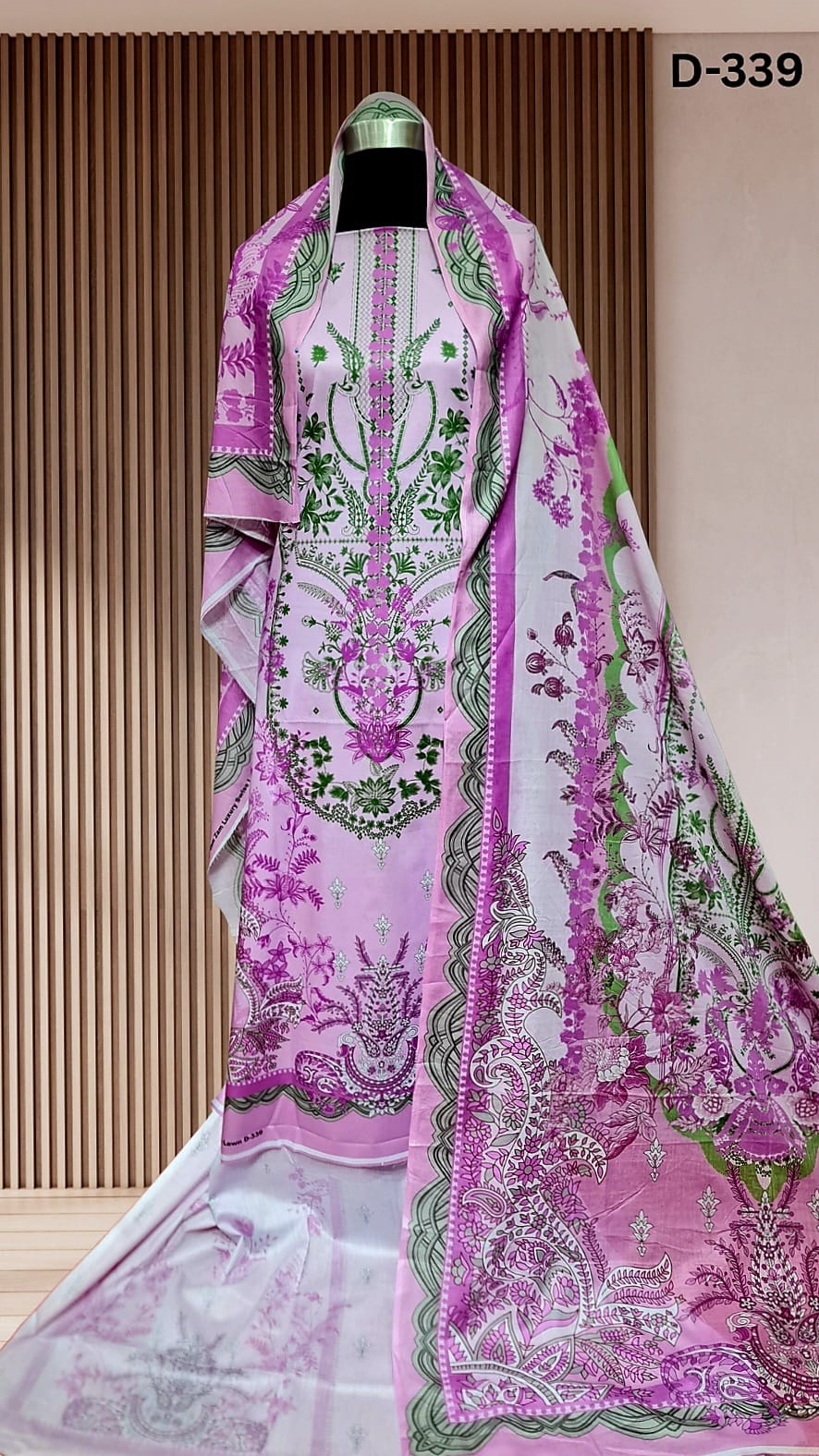Zam Zam Cotton থ্রি-পিস | Lilac Baroque Floral & Vine Printed | A+ Grade Unstitched | Regular Wear