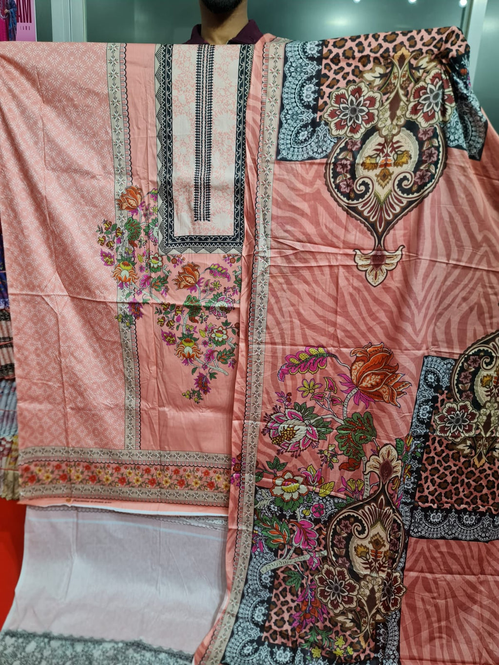 Multicolor Floral Charizma Cotton থ্রি-পিস | বাংলাদেশি নারীদের প্রিয় Regular Wear