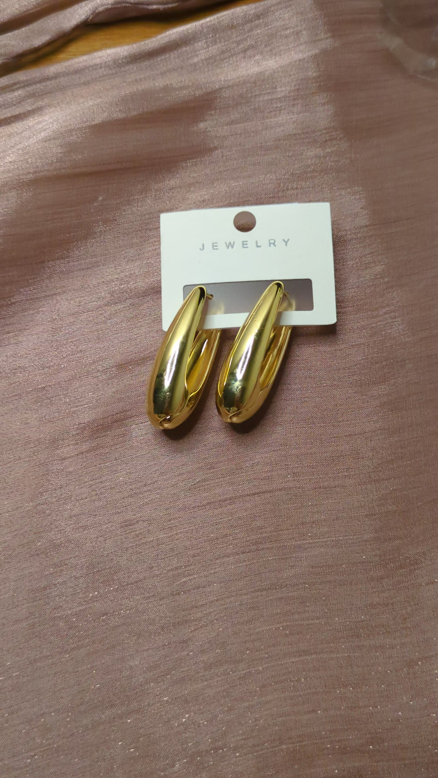 Gold Chunky Teardrop Drop Earrings – Puffy Dome Statement Jewelry | One Size