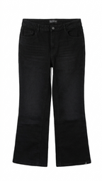 Women's High-Rise Cropped Kick Flare Stretch Denim Jeans | Black